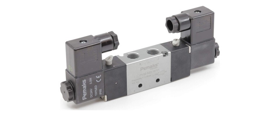 PV1E Serisi 5/2D Çift Bobinli Solenoid Valf