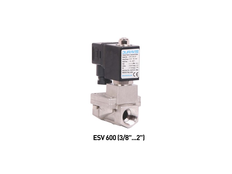 Paslanmaz Solenoid Valf – Fark Basınçlı, Pilot Kumandalı (3/8"–2")