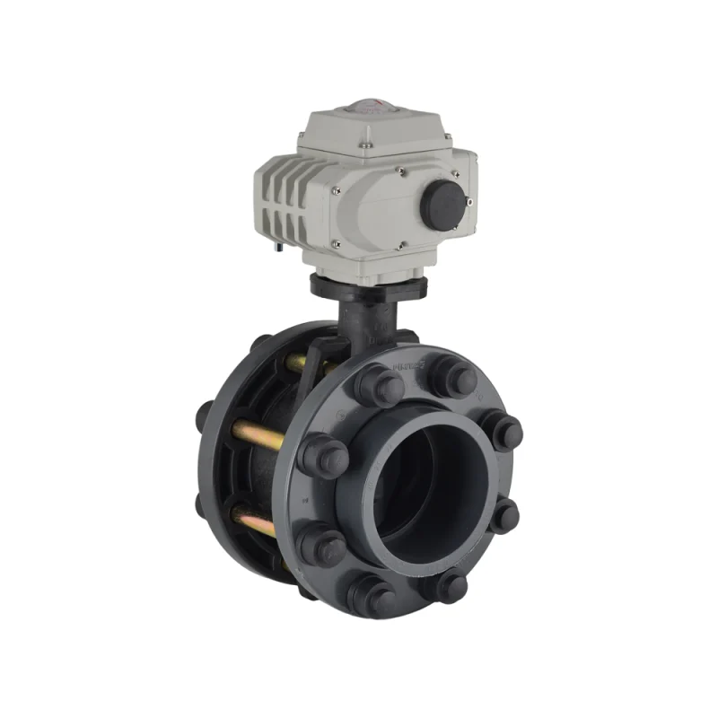 U-PVC Elektrik Aktüatörlü 24 V DC Takım Oransal Kelebek Vana